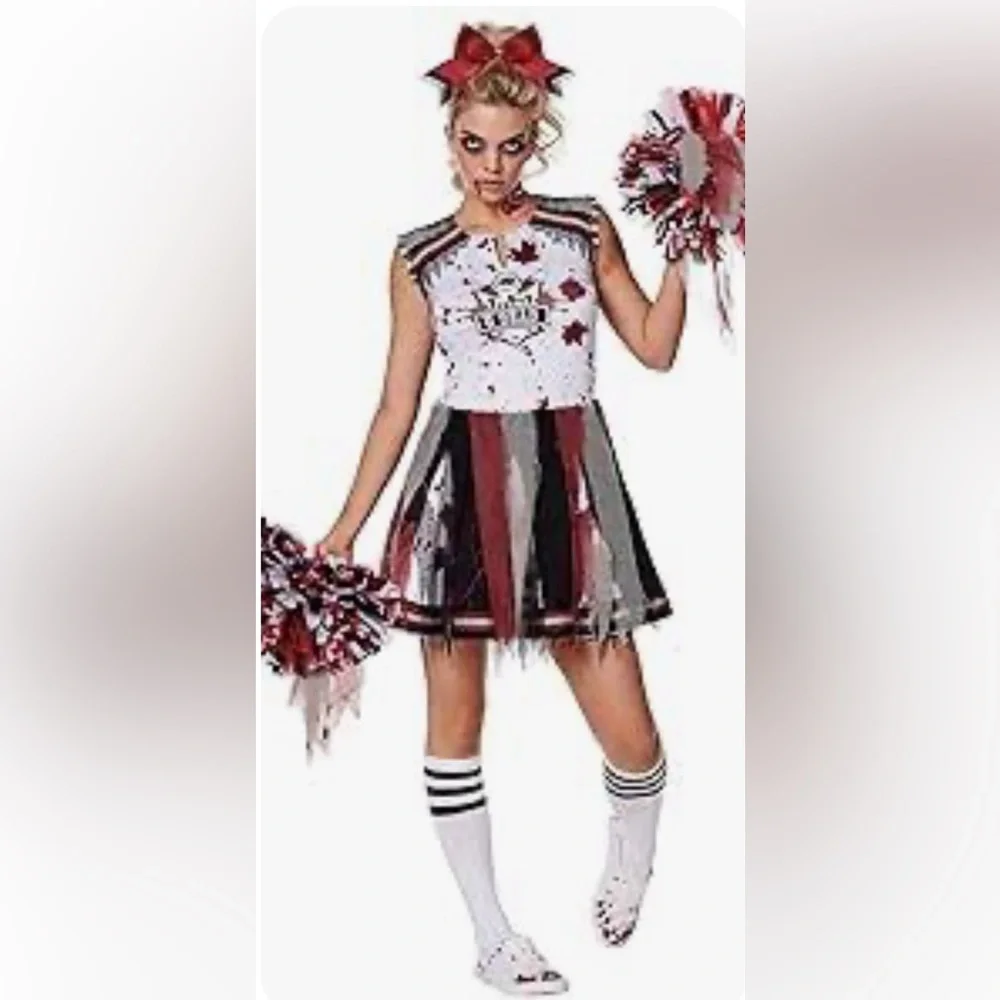 Zombie Cheerleader Red Splatter Spirit of Halloween Dress Size Medium